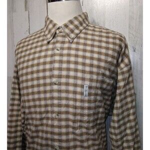 Columbia Mens Sz 3XT Mens Tall Brown  Plaid Flannel Shirt Long Sleeve Button